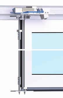 Thanks to the free choice of positioning in the drive, the toothed belt unit is not only easy to install, it also makes special locking functions possible, e.g. locked pharmacy opening of the sliding doors.