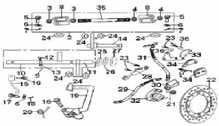 Page 6 of 27 Rear Disc Brakes WD250-218 *REAR DISC BRAKE COMP. 1 WD250-151 *PARKING BRAKE ASSY, REAR CALIPER 1 002 WD250-219 CONNECTING POLE COMP.