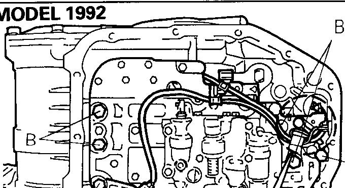 F4A3, W4A3 - Transaxle - FWD 236-47 62. Insert the oil temperature sensor into the case. 63. Install an O-ring in the O-ring groove at the top of the valve body assembly. 64.