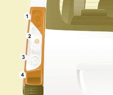 Foglamps Type B, P1W - 1W - Identify the faulty bulb then open the rear doors to 180. Refer to the "Access" section of chapter.