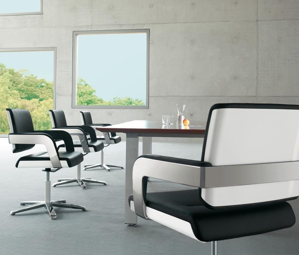 SOPHISTICATED DESIGN FOR CONFERENCES König + Neurath relies on high-quality, sustainably-produced, ecological leather. It carries the Blue Angel environmental mark.