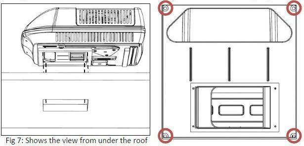 POSITION UNIT ON ROOF - Remve the air cnditiner frm the cartn. - Munt the air cnditiner n the rf with the rf gasket using either Fig 6 r Fig 6a.