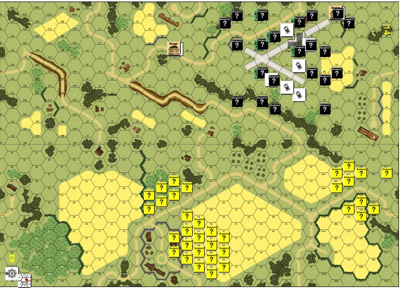 13 July 1942 Situation At Start: 1x 10-2; 1x 9-1; 1x 8-0; 8x 548; 3x 468; 2x 248; 3x LMG; 3x MMG Temporary assets attached: 3x SdKfz (Kettenkrad); 3x 228; 2x 75* RCL; 1x 105* RCL; 3x Bf 109F; 1x Bf