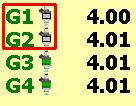Selected gas injector is switched off by clicking its icon.