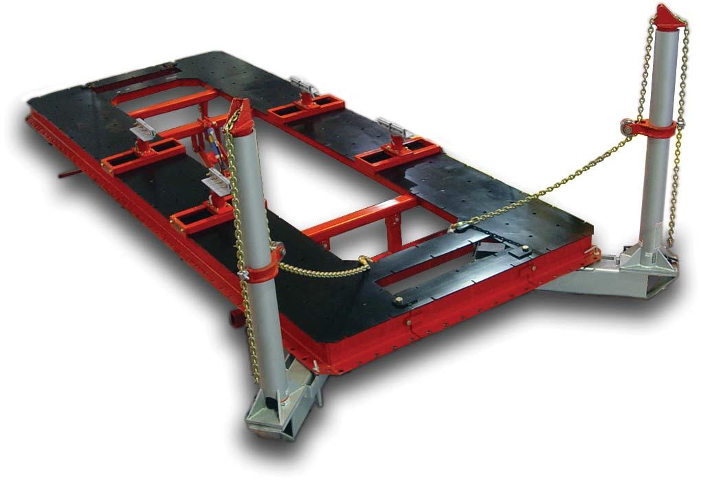 Features and Benefits Light-weight Vehicle Loading Ramps Front & Rear Removable Cross-Members Gain complete access to vehicle for repairs Front & Rear Wheel Chocks Prevents forward and backward
