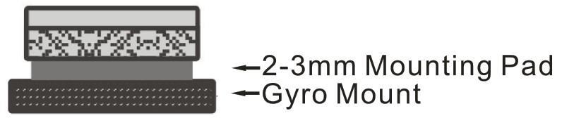 4. Gyro mounting The gyro should be mounted at a flat position which is perpendicular to the main shaft and far away from the engine and other electric devices.