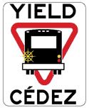 Chapter 4: Analysis Part 1 Figure 4.24: A Common Yield to Bus Sign Found on all Bus Vehicles (Source: Ministry of Transportation, 2010, www.mto.gov.on.ca/english) Another similarity is that both BRT vehicles are equipped with GPS technology.