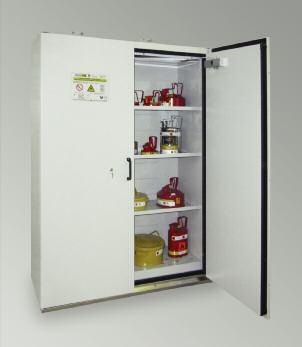 HAZARDOUS SUBSTANCES CABINETS as per EN 14470-1 (TYPE 90) SIS TYPE 90 / 1400 Approved for storage of flammable liquids at the workplace as per EN 14470-1 (Type 90) and TRbF 20 - L Whole construction