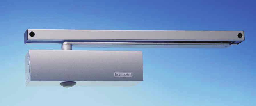 GEZE TS 3000 V Overhead closer for single-leaf doors Product features Door closer EN 14 A with guide rail Option: GEZE T-Stop guide rail with integrated opening restrictor Adjustable closing force