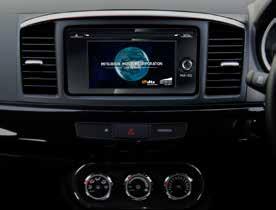 1" COLLISION touch ABSORBING screen audio JOINTS system with integrated rear view camera standard features of the Lancer SEi