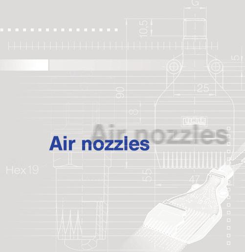 Air nozzles Air curtains Blowing off and out Cleaning