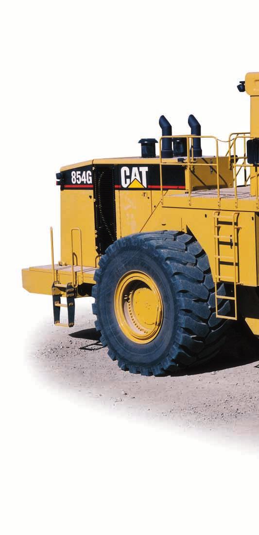 854G Wheel Dozer A strong power train, combined with a heavy-duty front frame, provides long life and economical operation.