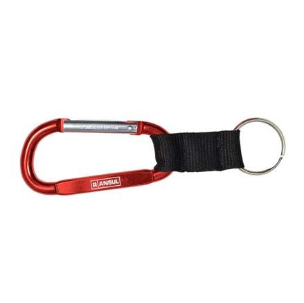 ANSUL Carabiner / Key Holder Color: Red Large Anodized D Clip / Black Polyweb