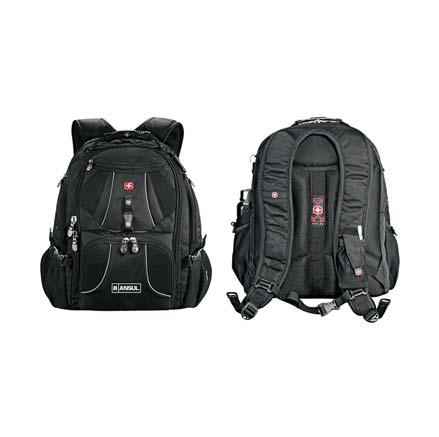 ANSUL - WENGER Mega Compu-Backpack Signature WENGER, maker of the Genuine Swiss Army Knife / Backpack has a Zippered Rear Compartment with Built In Laptop Sleeve / Can hold up to 17" Laptop /