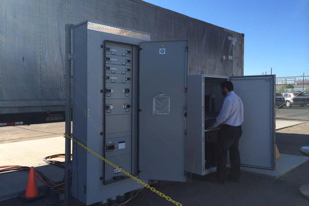 system at its Poway battery testing facility, TransPower fabricated a four string system and installed it into a 45-foot refrigerated trailer.
