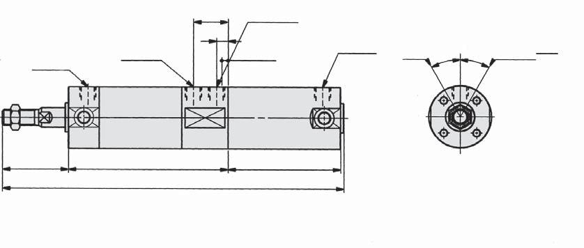 Series Symbol 10 Dual Stroke Cylinder/Single Rod Type -XC11 Dimensions (Dimensions other than below are the same as standard type.