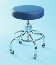 C H R O M E MODEL 1111 CHROME FOUR-LEG ADJUSTABLE EXAM STOOL is designed for smooth operation and comfort with a chrome shaft and nylon bushing that rides quietly and cleanly during height adjustment.