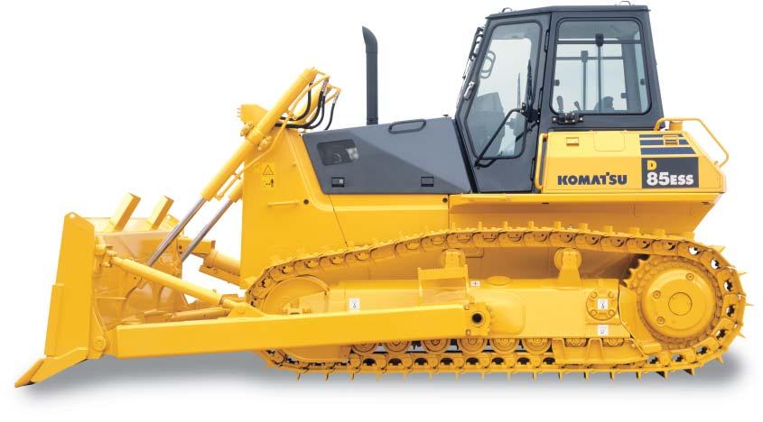 D85ESS-2A C RAWLER D OZER WALK-AROUND The Komatsu S6D125E-2 diesel engine provides an output of 149 kw 200 HPwith excellent productivity.