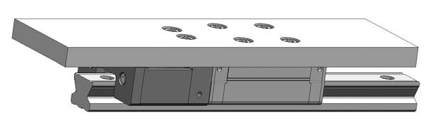 The mounting surface of the inlam is always at the same height as the mounting surfaces of the carriages (low or high) used in the linear guide due to the use of high or low fixing elements.