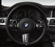 M leather multifunction steering wheel incl. larger thumbrests and a thicker rim for better grip as well as a more sporty look.