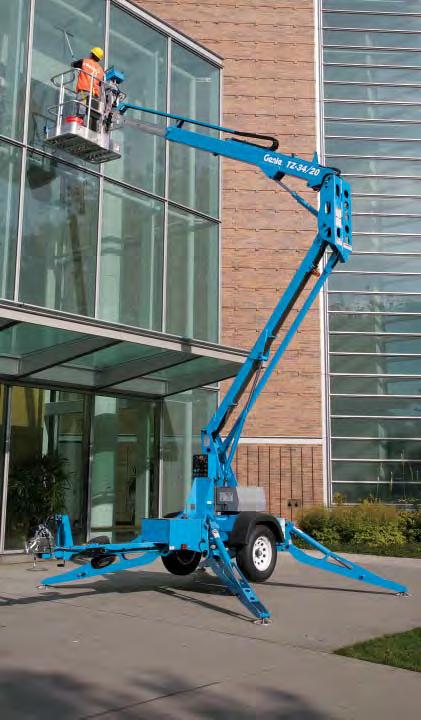 Reach Up Reach Out The Genie TZ -34/20 has an outstanding working envelope and intuitive controls that allow operators to effi ciently reach where they need to be.
