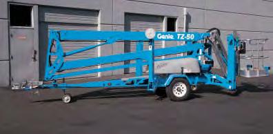 Industry-Leading Working Range For the ultimate in towable reach and range, you can t beat the Genie TZ -50. With a working height of 55 ft 6 in (17.09 m), 29 ft 2 in (8.