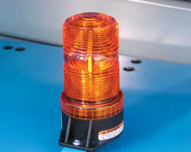 Dual Flashing Beacons Orange fl ashing lights warn workers when lift is