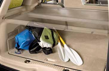 Explorer s Rear Cargo Shade, available on all 5-passenger models, is perfect for storing things away from prying eyes and keeping appearances tidy.