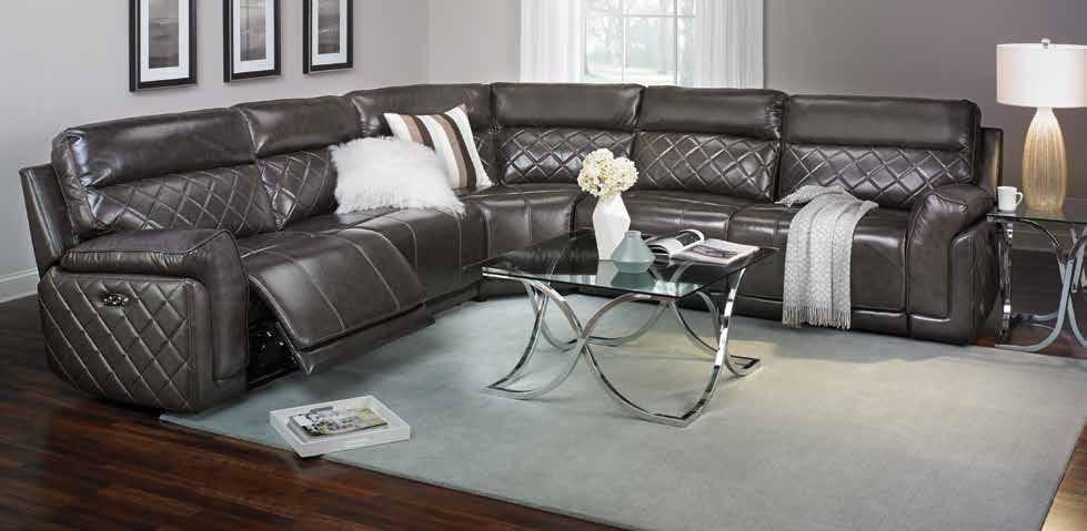 with generous padding, power reclining ends & extra thick leather. Accented with bold nail head trim. top-grain leather!