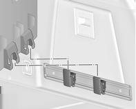 Insert the upper brackets of the box from above into the hooks.