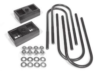 REAR BLOCK KITS ReadyLift s OEM style rear block kits include (2) cast iron blocks, (4) E-coated U-bolts, (8) Nuts and Washers and will safely lift