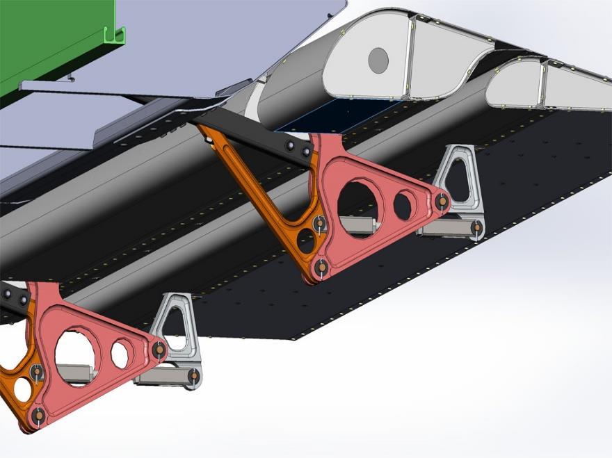 Install turnbuckle assemblies and adjust so flap element bottom is parallel to vane bottom. Figure 17: Mount turnbuckle assemblies 27.