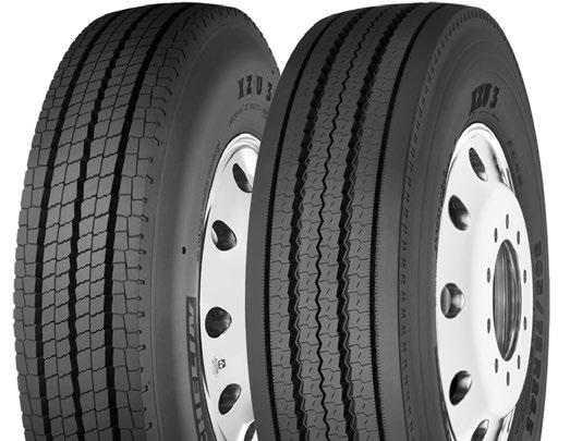 STEER/ALL-POSITION TIRES XZU 3 All-wheel-position radial for urban operations involving frequent stopping & starting (4) URBAN APPLICATIONS 1-11R22.5 2-305/75R24.