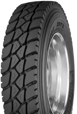 DRIVE TIRES X WORKS XDY ON/OFF ROAD APPLICATIONS Next generation on/off road drive tire optimized for exceptional traction and wear in mixed and severe on/off road service Directional tread Improved