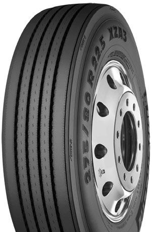 STEER/ALL-POSITION TIRES XZA3 + EVERTREAD LINE HAUL APPLICATIONS Next generation ultra-fuel-efficient (2) radial that delivers our longest original tread life in line haul steer service Even wear to