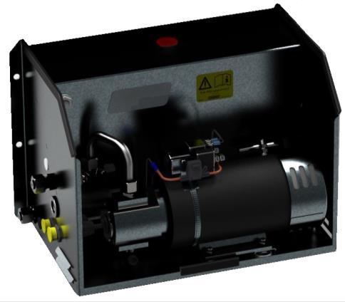 Hydraulic block with electrically operated valves Switchbox, to activate all valves and relays (max.