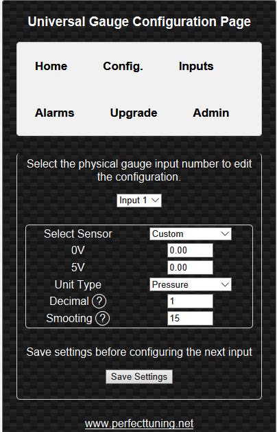 4.3.4 Alarms This page is used to configure up to 16 alarms on the gauge. Each alarm can contain 2 conditions.