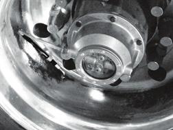 strain is introduced at either the valve stem or hubcap. Make sure the tire hose is not so loose it contacts the wheel.