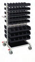 All trolleys are equipped with four swivel castors (Ø 125 mm), two of which have brakes.
