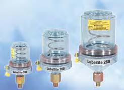 LubeSite automatic refill lubricators Light construction Heavy construction For chemically aggressive media High temperature accomplishment LubeSite -series 200 LubeSite -series 300 LubeSite -series