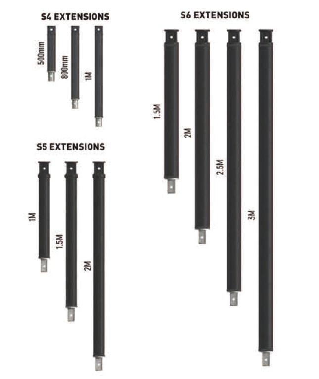 Extension Shaft Light type: 65 round drive,