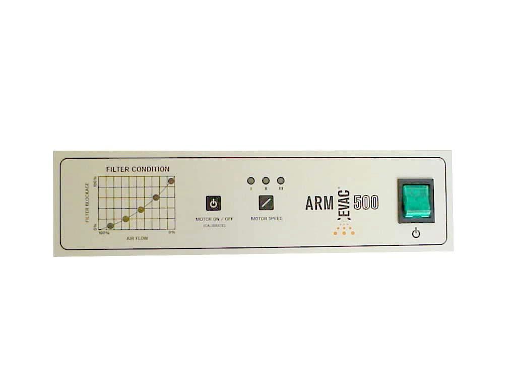 Self-Calibration Feature The Arm-Evac 500 contains advanced microprocessor-based sensing technology which allows for selfcalibration of the filter condition monitor by establishing clean airflow