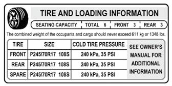 Important Safety Warning Category Disregarding any of the safety precautions and instructions contained in this information sheet may result in tire failure or explosion causing serious personal