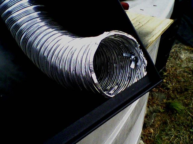 You ll need a length of 3 inch flexible aluminum dryer vent tubing and a round clamp that fits it, available from your local home improvement store.