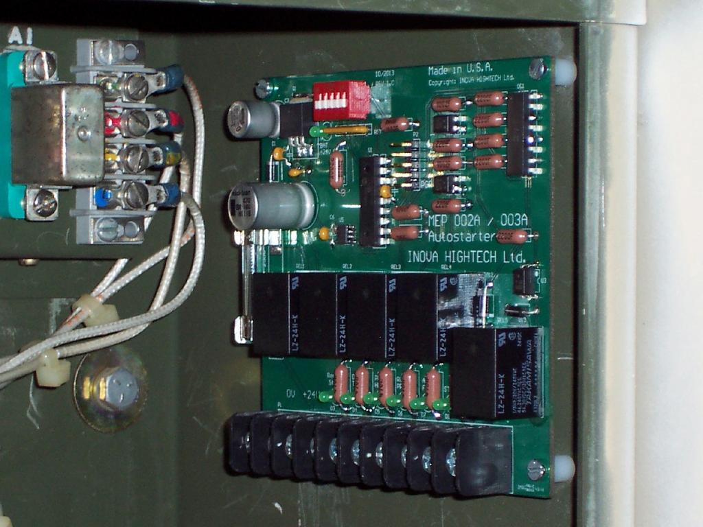 It is recommended to wire the OV and then +24V wires first, briefly reconnect the battery and verify that the LED BAT +24V OK on the Circuit Board is ON.