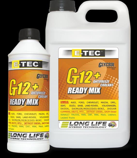 Antifreeze GT12+ GLYCSOL protects metals and alloys of the cooling system against