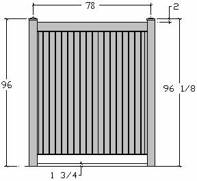 DESOTO 8 High Privacy Fencing (1) 5 x 5 x 11 Post, Aluminum Post Insert, & Cap (2) 2 x