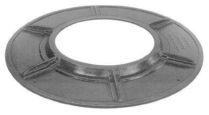 The ring for Types C and X covers is attached by three bronze hooks which are included. The ring for Types A and Wabash covers is held in place by integral cast lugs with locking bolts.