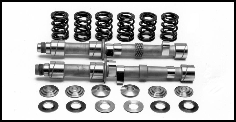 TRIUMPH and BSA 3-cylinder New billet cams, per pair, no exchange needed. Re-radius customer tappets, cost each. #507-T R/D valve spring kit with titanium tops.