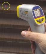 YELLOW JACKET PISTOL-GRIP INFRARED THERMOMETER -40 F to 932 F YELLOW JACKET INFRARED THERMOMETERS 69240 One 9V battery included. 69235 Pocket-size compact and lightweight.